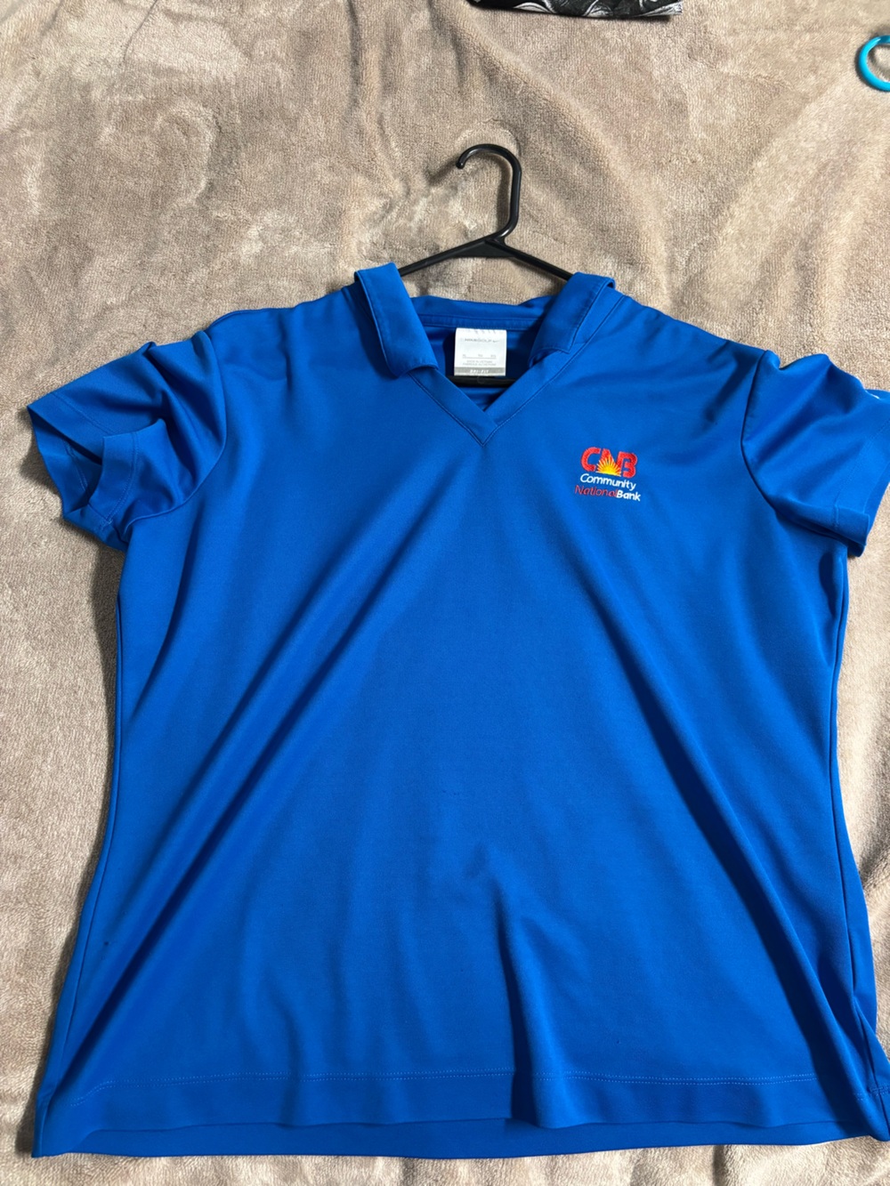 Nike Men’s Bright Blue V‑Neck Polo with Embroidered Logo